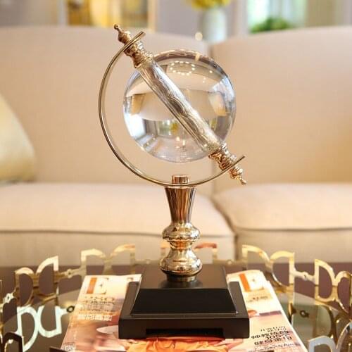 CRYSTAL GLASS GLOBE STAND PAPERWEIGHT FOR OFFICE DESK DECOR GOLD GLOBE MINIATURE MODEL FOR HOME DECORATIONS MINIATURE FIGURINES