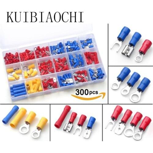 Insulated Terminator Wire Crimp Spade Butt Connectors Red Yellow Blue Assorted Electrical connector terminals Set terminal