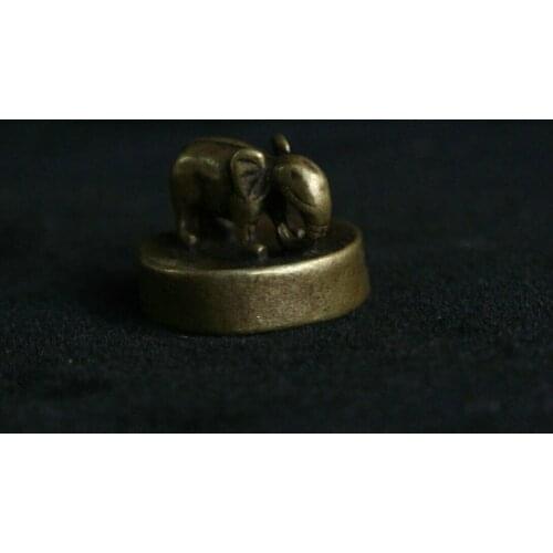 China Chinese Brass Copper Elephant Statue Dynasty imperial Seal Stamp Signet
