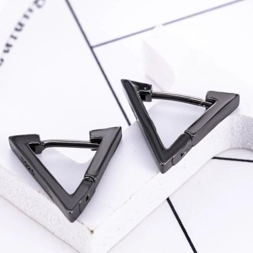 Classic Black Silver Gold Color Stud Earrings Simple Exaggerated Fashion Simple Goth Twisted Punk Earrings for Women 2021 New