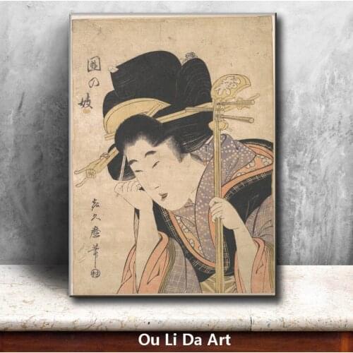 Classical Japan kimono women geisha oil painting canvas painting printings printed on canvas wall art decoration picture