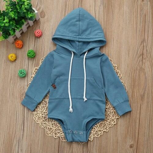Newborn Infant Toddler Baby Boy Girl Hooded sweatshirt Romper Jumpsuit Tops Outfits Clothes L1129