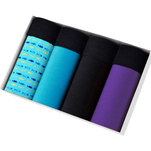 4pcs Set Mens Panties Underwear for Man Slip Sexy Homme Boxer Shorts Calson Male Underpants Boxershorts Cotton High Quality