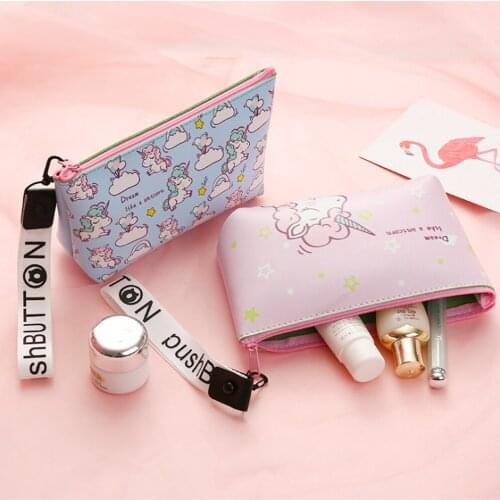 Printing Unicorn Cosmetic Bag Multicolor Pattern Cute Cosmetics Pouchs For Travel Ladies Pouch Women Makeup Bag