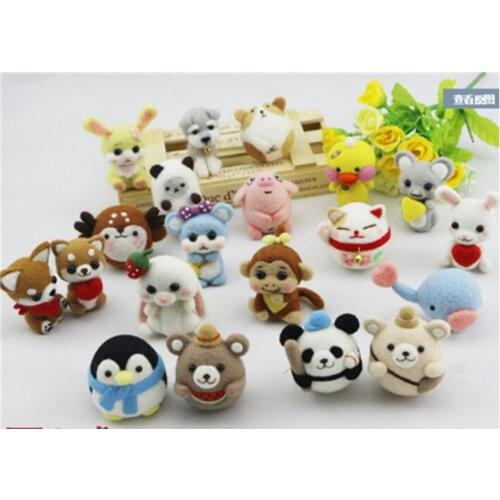 Small animal doll wool needlepoint kit wool felt needle felting pendant craft needlecraft DIY handmade