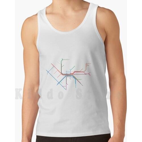 Nuremberg Rail Map Tank Tops Vest Sleeveless Nuremberg Bavaria Germany Verkehrsaktiengesellschaft Nürnberg Vag