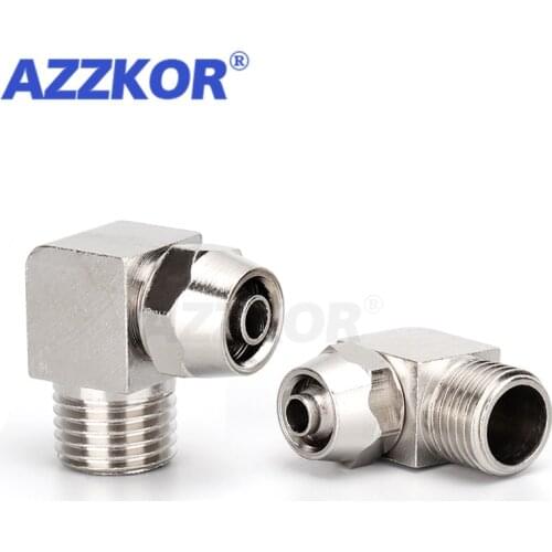 Copper Plated Nickel Pneumatic Quick-twist Elbow Air Quick Connector For Hose Tube OD6 8 10 12MM Fast Joint Connection