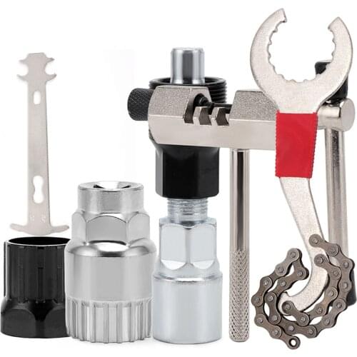 Multifunctional Bicycle Repair Tool Kits With Flywheel Remover Crank Puller Chain Breaker Wrench For Cycling Bike Repair Tools
