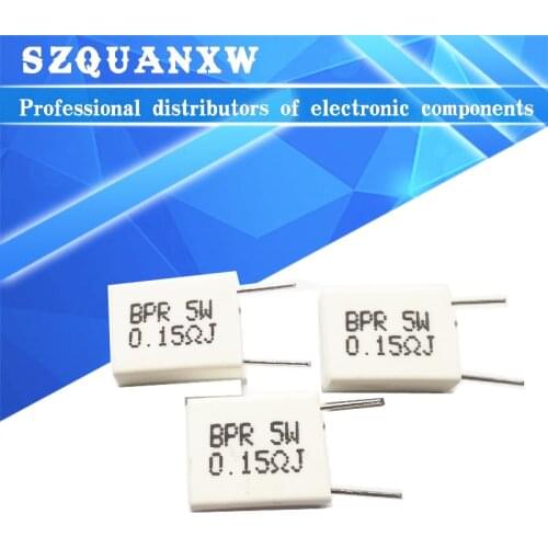 10pcs BPR56 5W 0.001 0.1 0.15 0.22 0.25 0.33 0.5 ohm Non-inductive Ceramic Cement Resistor 0.1R 0.15R 0.22R 0.25R 0.33R 0.5R