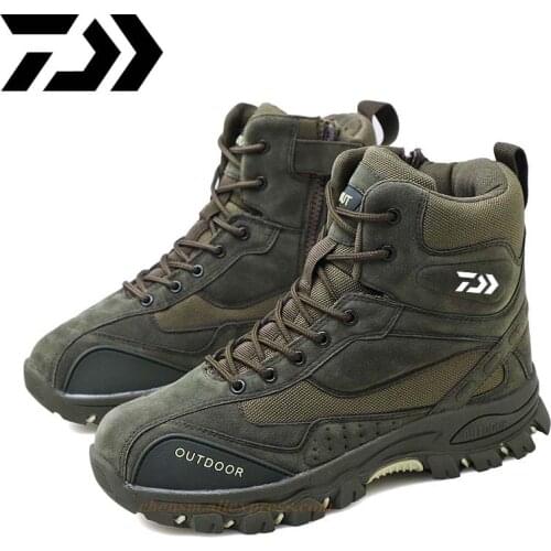 Daiwa New High Quality Hiking Shoes Autumn Winter Outdoor Mens Sport Trekking Mountain Boots Waterproof Climbing Fishing Shoes