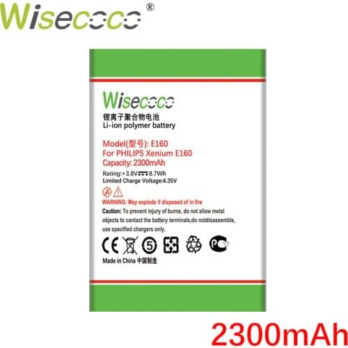 Wisecoco E160 2300mAh New Battery For PHILIPS Xenium CT E160 Phone High quality Replace + Tracking Number