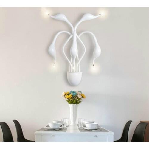 New Design Swan Wall Lamps Bedroom Headboard Bedside Lamp banheiro LED Living Room Light Wall Sconce lampe deco