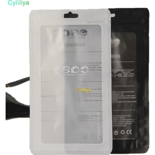 100Pcs 12X20cm Plastic zipper Bag Cell Phone Accessories Mobile Phone Case Cover Packaging Package Bag for iPhone 8 7 6S 6 Plus