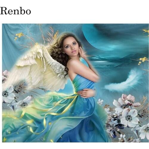 Full Square drill 5D DIY Diamond painting beauty fairy angel beach 3d Embroidery Mosaic Rhinestone Cross Stitch Wedding Decor