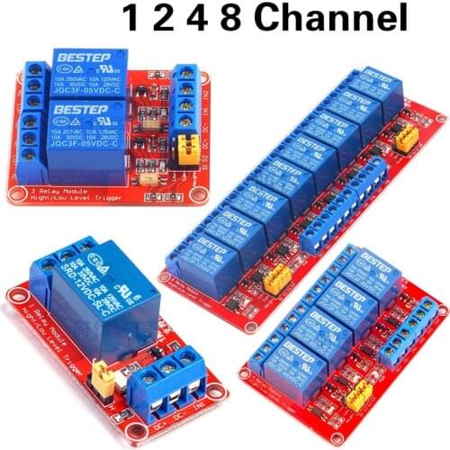 5V 1 2 4 8 Channel Relay Module High and low Level Trigger Dual Optocoupler Isolation 5V Relay Module