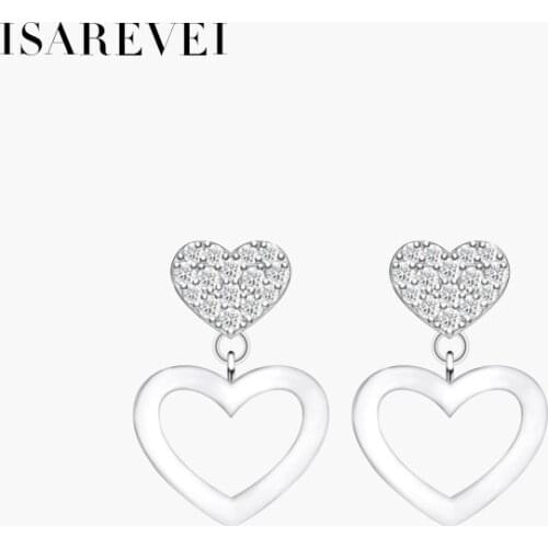 Heart-shaped Drop Earrings 925 Sterling Silver Pixel Charm Zircon Earrings Jewelry Accessories For Women