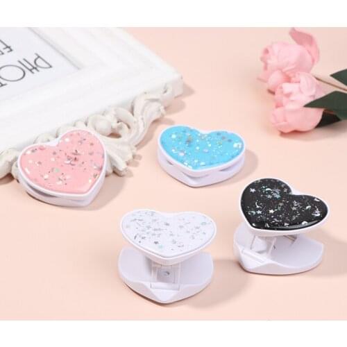 Folding Glitter Mobile Phone Holder Grip Stand Universal Heart Round Support Telephone For IPhone Samsung Bracket
