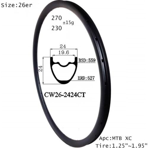 Carbon bike mtb rims mtb 26er comfortable climbing mountain tracking way 24x24mm disc brake tubeless wheels in stock quick send