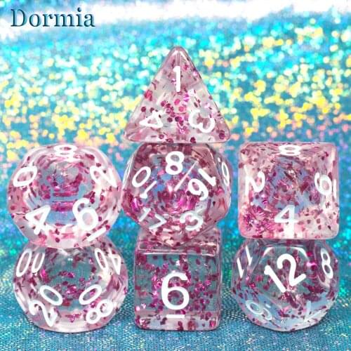 Top Grade 7 Pcs/set Jogos De Tabuleiro Dice Sets D4 D6 D8 D10 D% D12 D20, for Dnd Dados Rpg and Other Board Game