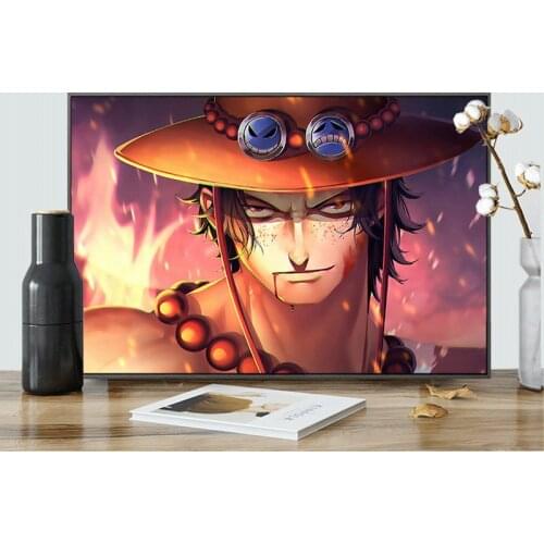 Japanese Anime Movie One Piece Wall Art Poster Ace Character Canvas Painting Modern Living Room Home Decor Children Unique Gift