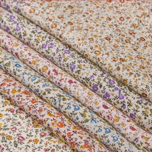 YOMDID Floral Printing Cotton Fabric Garments Skirt Shoes Handcraft Material DIY Sewing Cloth Fabric Cotton Soft Comfortable