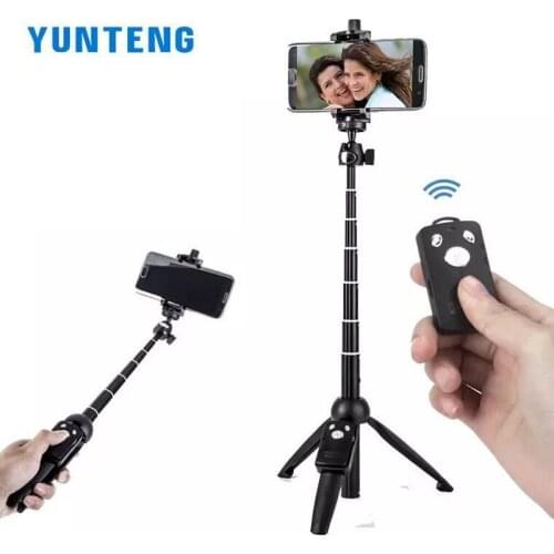 YUNTENG 9928 Foldable Selfie Stick Wireless Bluetooth Remote Extendable Selfie Stick Monopod Tripod Phone Stand Holder Mount