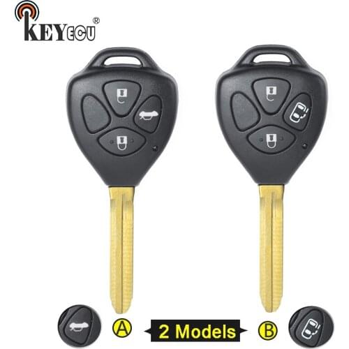 KEYECU for Toyota RAV4 Avensis Verso Camry Replacement Remote Car Key Shell Case Fob 3 Button TOY43 Blade