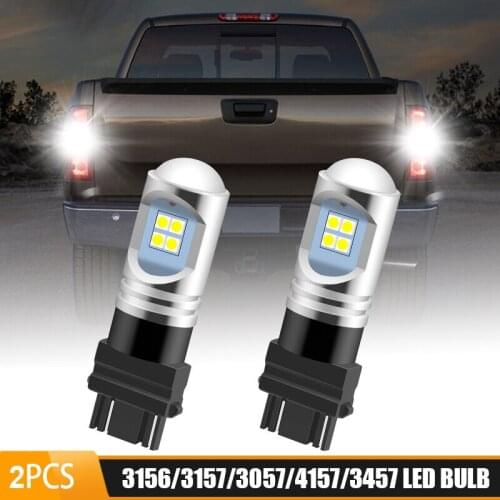 3156/3157 Reverse Brake Car Turn Signal Parking Light Bulbs DC12-30V White LED chip light bullbs Back up Reverse 2pcs