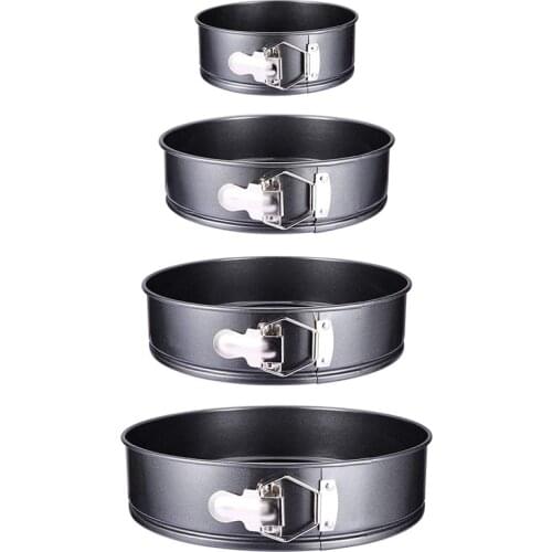 4Pcs/Set Cake Pan for Baking Removable Bottom Non-Stick Springform Cheesecake Pan Leakproof Round Cake Mold Cake Pan Set