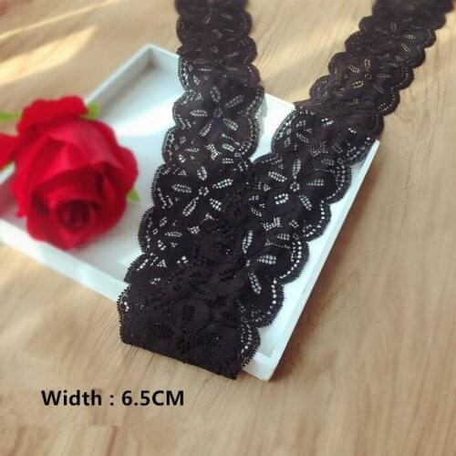 6.5CM DIY Handmade Hair Decoration Wide Elastic Stretch Lace Trimmings wedding dress skirt lace