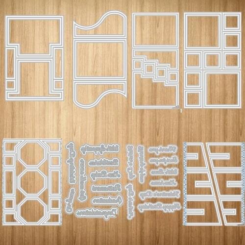 Letters Rectangle Frame Metal Cutting Dies Craft Cut Die Stencil Scrapbooking Handmade Paper Make Album Model Punch Blade New