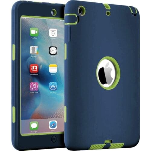 For iPad Mini 1/2/3 Retina Case 3 in1 Anti-slip Hybrid Protective Heavy Duty Rugged Shockproof Resistance Cover For iPad Mini