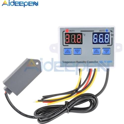 W1099 Digital Thermostat Humidity Controller Egg Incubator Temperature Humidity Controller Regulator Heating Cooling Hygrometer