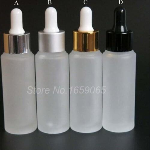30ml Cylinder Frost Glass Dropper Refillable Bottle, 1oz cylinderical Glass Essential Oil Container W Dropper 200pcs/lot