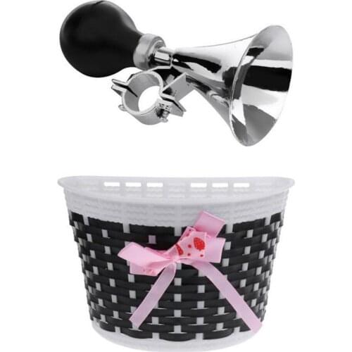 MagiDeal Kids Bike Vintage Retro Bugle Hooter Horn Bell+ Bicycle Front Basket