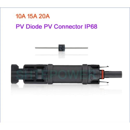 2pcs 20A 15A 10A PV Diode PV Connector IP68 Waterproof Diodes 10SQ045 15SQ045 20SQ045 Solar panel Parallel Connection protection