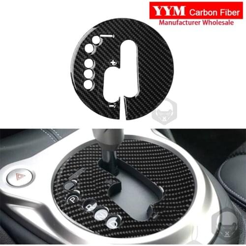 For NISSAN 370Z Z34 2009+ Automatic Transmission Gear Panel Decoration Cover Trim Sticker Carbon Fiber Styling Accessory LHD