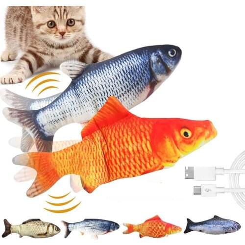 Interactive Cat Toys Electric Rechargeable Simulation 3D Fish Shape Toy For Cats Chewing Playing Biting Training Pet Supplies