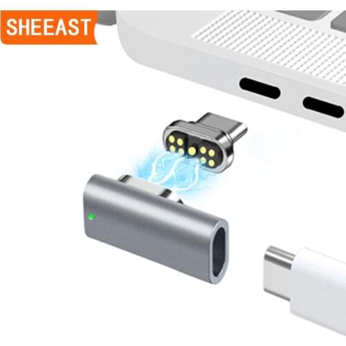 Magnetic USB C Adapter 9Pins Type C Connector PD 100W Fast Charging 480Mbp/s Converter for iPad MacBook Pro Air HUAWEI MI Switch