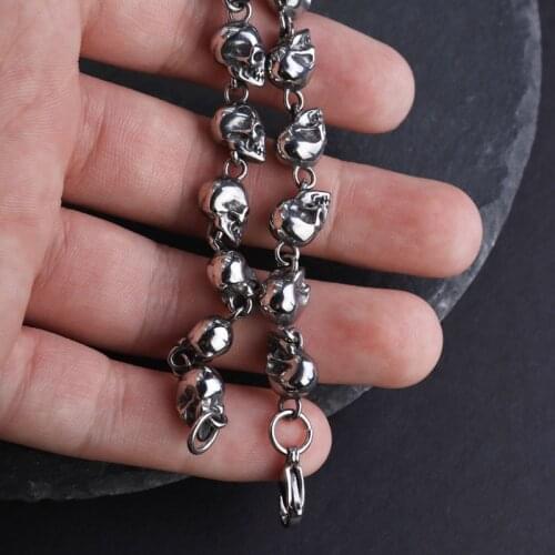 Mens Fashion Trend Punk Bracelet High Quality Skull Bracelet Boutique Jewelry Birthday Gift