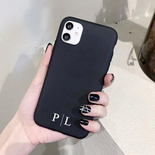 Monogram Custom Letter Phone Case For iPhone 11 12 Pro Max SE2020 6S 7 8 Plus XR XS Name DIY Soft TPU Cover Funda