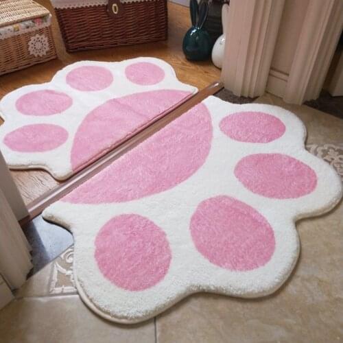 Cartoon Carpet Girls Rug Bedroom Bedside Blanket Pink Rug Cat Claw Water Absorbent Foot Mat Non Slip Doormat Cute Anime Mats