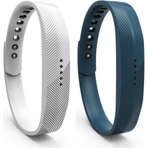 Soft Silicone Replacement Wristband Durable Watch Band Strap S / L For Fitbit Flex 2 Smart Bracelet Band 10 Colors for Choice