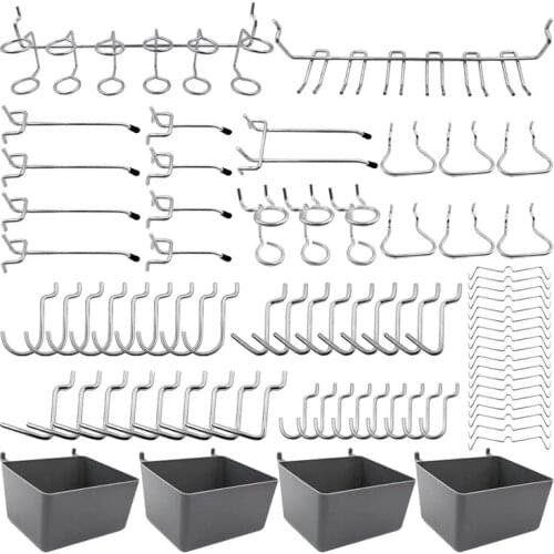 80 Piece Pegboard Hooks Assortment with Pegboard Bins, Peg Locks, for Organizing Various Tools for Kitchen Craft Room