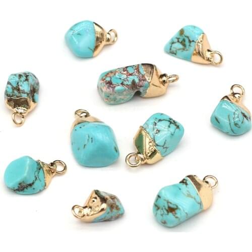 Natural Stone Pendant Semi-precious Stones Blue Fashion Pendant For Jewelry Making DIY Necklace Bracelet Earrings Accessories