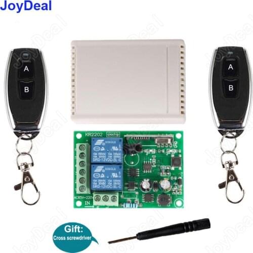 433Mhz 220V 2CH Wireless Remote Control Switch Relay Receiver Module & 2 Remote Controls RF Transmitter For Led Light Switch Diy