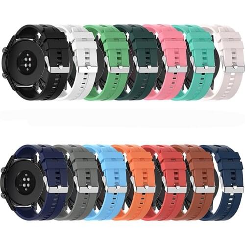 Silicone Watchband Strap for Samsung galaxy watch 3 (45mm SM-R840) Wristwatch Band Strap Bracelet for Huawei Watch GT 2 46mm