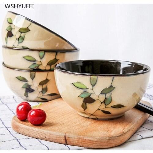 Hand-painted flowers and plants ceramic tableware plate household soup bowl noodle bowl dish plate bowl plate kitchenware set