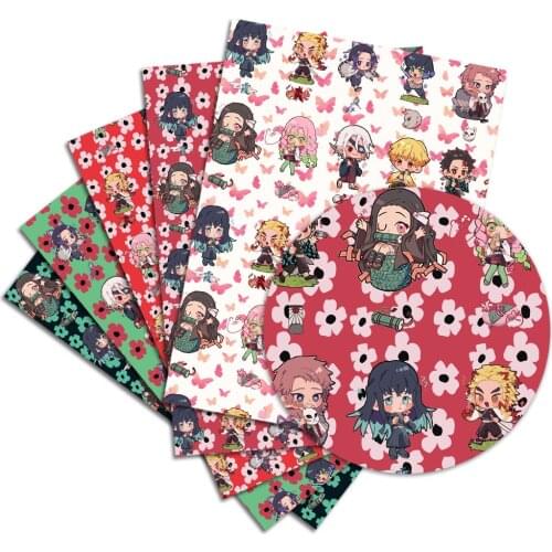 Diy Demon Slayer Handgemaakte Naaien Patchwork Quilten Baby Jurk Thuis Vel 140Cm Bedrukte Stof Stof Naaien Kids Stof