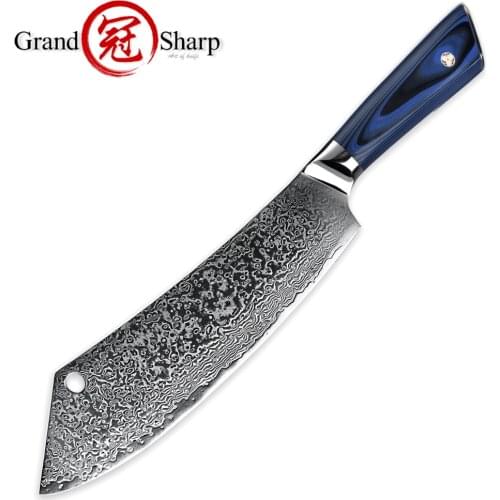 Chef Cleaver Hybrid Knife Slicing Chopping Meat Kebab Professional Cooking Tool 67 Layers Japanese Damascus Stainless Steel NEW